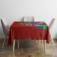 Caribbean-American Heritage Month Tablecloth National Flags Ribbon Wave Style with US Flag Eagle - Wonder Print Shop