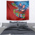 Caribbean-American Heritage Month Tapestry National Flags Ribbon Wave Style with US Flag Eagle - Wonder Print Shop