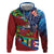 Caribbean-American Heritage Month Zip Hoodie National Flags Ribbon Wave Style with US Flag Eagle - Wonder Print Shop