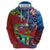 Caribbean-American Heritage Month Zip Hoodie National Flags Ribbon Wave Style with US Flag Eagle - Wonder Print Shop