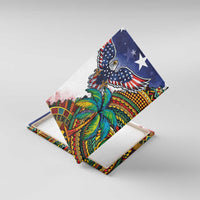 Caribbean American Together Canvas Wall Art USA Flag Eagle and Coloful Palm Tree - Wonder Print Shop