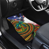 Caribbean American Together Car Mats USA Flag Eagle and Coloful Palm Tree - Wonder Print Shop