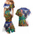 Caribbean American Together Couples Matching Mermaid Dress and Hawaiian Shirt USA Flag Eagle and Coloful Palm Tree - Wonder Print Shop