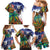 Caribbean American Together Family Matching Mermaid Dress and Hawaiian Shirt USA Flag Eagle and Coloful Palm Tree - Wonder Print Shop