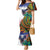 Caribbean American Together Family Matching Mermaid Dress and Hawaiian Shirt USA Flag Eagle and Coloful Palm Tree - Wonder Print Shop