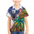 Caribbean American Together Family Matching Mermaid Dress and Hawaiian Shirt USA Flag Eagle and Coloful Palm Tree - Wonder Print Shop