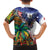 Caribbean American Together Family Matching Off The Shoulder Long Sleeve Dress and Hawaiian Shirt USA Flag Eagle and Coloful Palm Tree - Wonder Print Shop