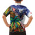 Caribbean American Together Family Matching Off Shoulder Maxi Dress and Hawaiian Shirt USA Flag Eagle and Coloful Palm Tree - Wonder Print Shop