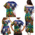 Caribbean American Together Family Matching Puletasi and Hawaiian Shirt USA Flag Eagle and Coloful Palm Tree - Wonder Print Shop
