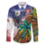 Caribbean American Together Family Matching Puletasi and Hawaiian Shirt USA Flag Eagle and Coloful Palm Tree - Wonder Print Shop