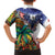 Caribbean American Together Family Matching Short Sleeve Bodycon Dress and Hawaiian Shirt USA Flag Eagle and Coloful Palm Tree - Wonder Print Shop