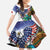 Caribbean American Together Family Matching Summer Maxi Dress and Hawaiian Shirt USA Flag Eagle and Coloful Palm Tree - Wonder Print Shop