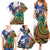 Caribbean American Together Family Matching Summer Maxi Dress and Hawaiian Shirt USA Flag Eagle and Coloful Palm Tree - Wonder Print Shop