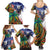 Caribbean American Together Family Matching Summer Maxi Dress and Hawaiian Shirt USA Flag Eagle and Coloful Palm Tree - Wonder Print Shop