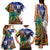 Caribbean American Together Family Matching Tank Maxi Dress and Hawaiian Shirt USA Flag Eagle and Coloful Palm Tree - Wonder Print Shop