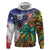Caribbean American Together Hoodie USA Flag Eagle and Coloful Palm Tree - Wonder Print Shop