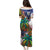Caribbean American Together Puletasi USA Flag Eagle and Coloful Palm Tree - Wonder Print Shop