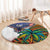 Caribbean American Together Round Carpet USA Flag Eagle and Coloful Palm Tree - Wonder Print Shop