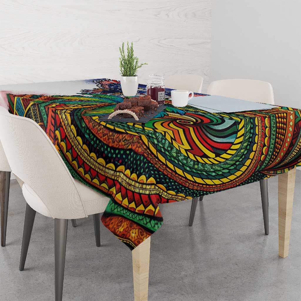 Caribbean American Together Tablecloth USA Flag Eagle and Coloful Palm Tree - Wonder Print Shop