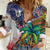 Caribbean American Together Women Casual Shirt USA Flag Eagle and Coloful Palm Tree - Wonder Print Shop