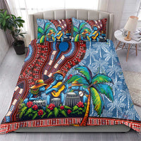Afro-Caribbean Bedding Set African Dashiki Style with Caribbean Music with Blue Iguanas - Wonder Print Shop