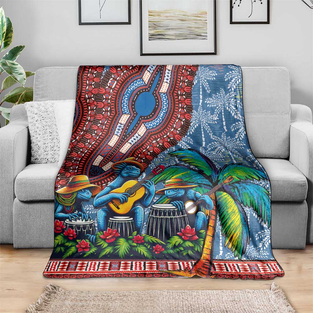 Afro-Caribbean Blanket African Dashiki Style with Caribbean Music with Blue Iguanas - Wonder Print Shop