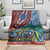 Afro-Caribbean Blanket African Dashiki Style with Caribbean Music with Blue Iguanas - Wonder Print Shop