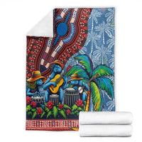Afro-Caribbean Blanket African Dashiki Style with Caribbean Music with Blue Iguanas - Wonder Print Shop