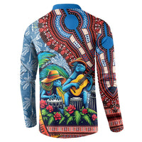 Afro-Caribbean Button Sweatshirt African Dashiki Style with Caribbean Music with Blue Iguanas - Wonder Print Shop