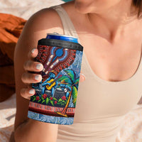 Afro-Caribbean 4 in 1 Can Cooler Tumbler African Dashiki Style with Caribbean Music with Blue Iguanas - Wonder Print Shop