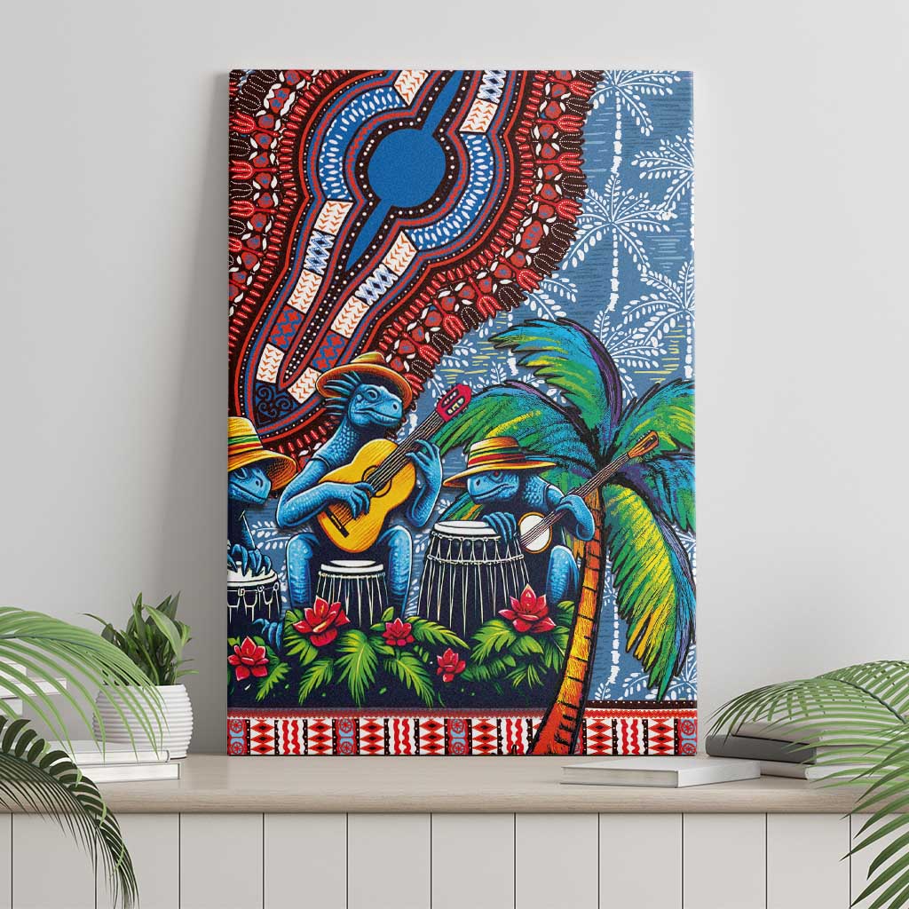 Afro-Caribbean Canvas Wall Art African Dashiki Style with Caribbean Music with Blue Iguanas - Wonder Print Shop