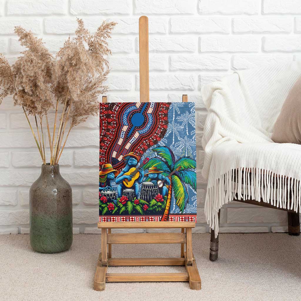 Afro-Caribbean Canvas Wall Art African Dashiki Style with Caribbean Music with Blue Iguanas - Wonder Print Shop
