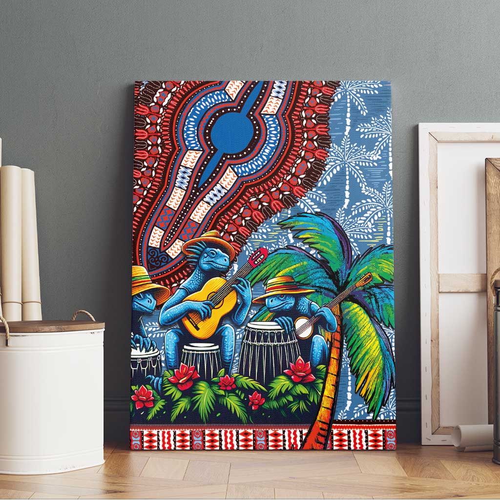Afro-Caribbean Canvas Wall Art African Dashiki Style with Caribbean Music with Blue Iguanas - Wonder Print Shop