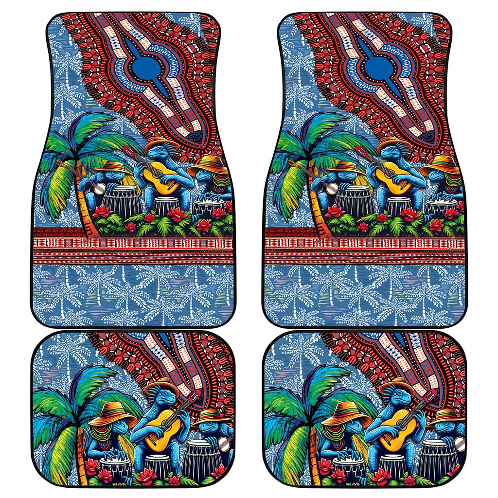 Afro-Caribbean Car Mats African Dashiki Style with Caribbean Music with Blue Iguanas - Wonder Print Shop