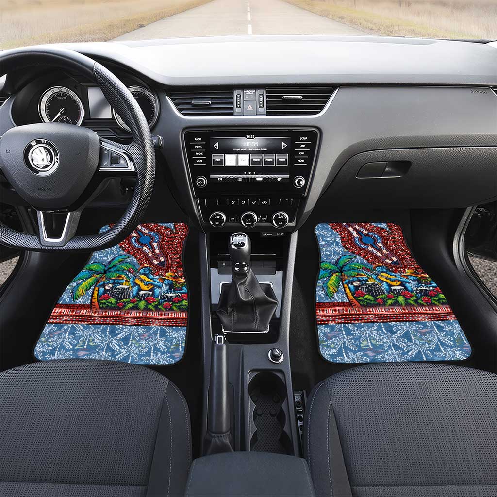Afro-Caribbean Car Mats African Dashiki Style with Caribbean Music with Blue Iguanas - Wonder Print Shop