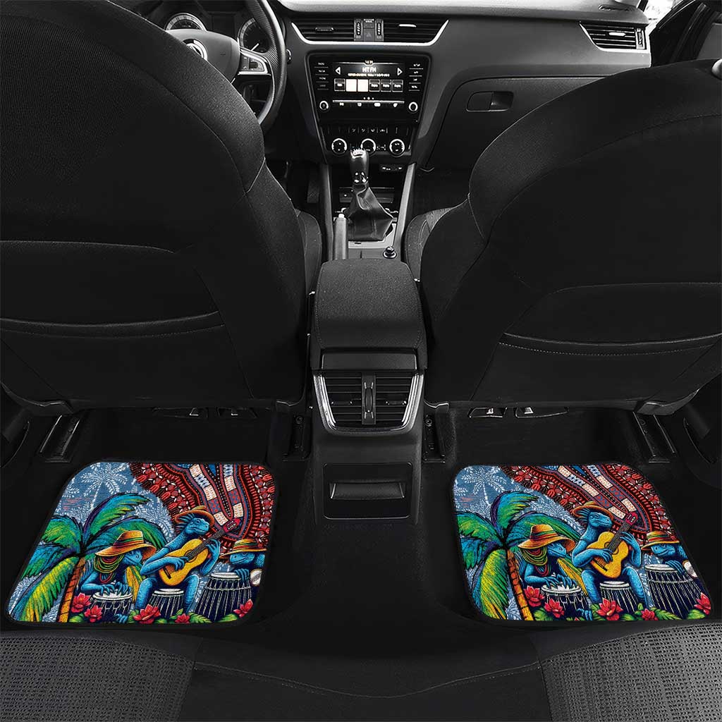 Afro-Caribbean Car Mats African Dashiki Style with Caribbean Music with Blue Iguanas - Wonder Print Shop