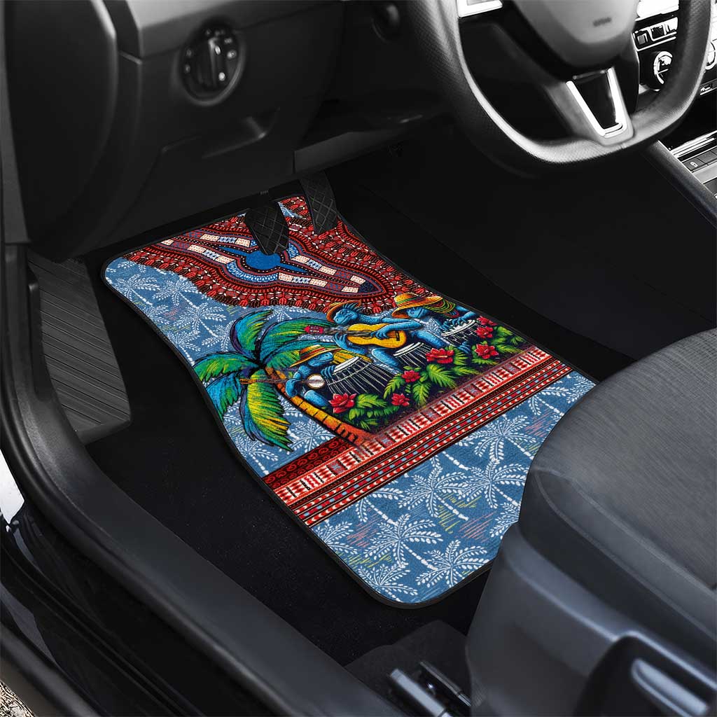 Afro-Caribbean Car Mats African Dashiki Style with Caribbean Music with Blue Iguanas - Wonder Print Shop