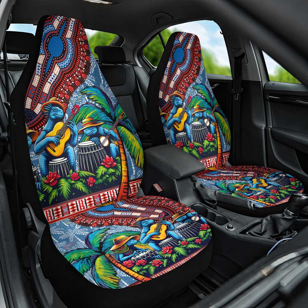 Afro-Caribbean Car Seat Cover African Dashiki Style with Caribbean Music with Blue Iguanas - Wonder Print Shop