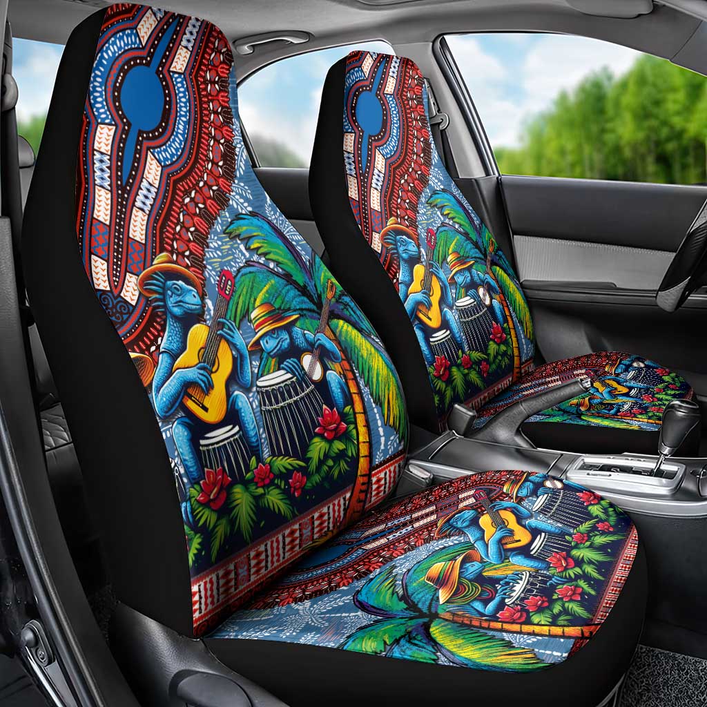 Afro-Caribbean Car Seat Cover African Dashiki Style with Caribbean Music with Blue Iguanas - Wonder Print Shop