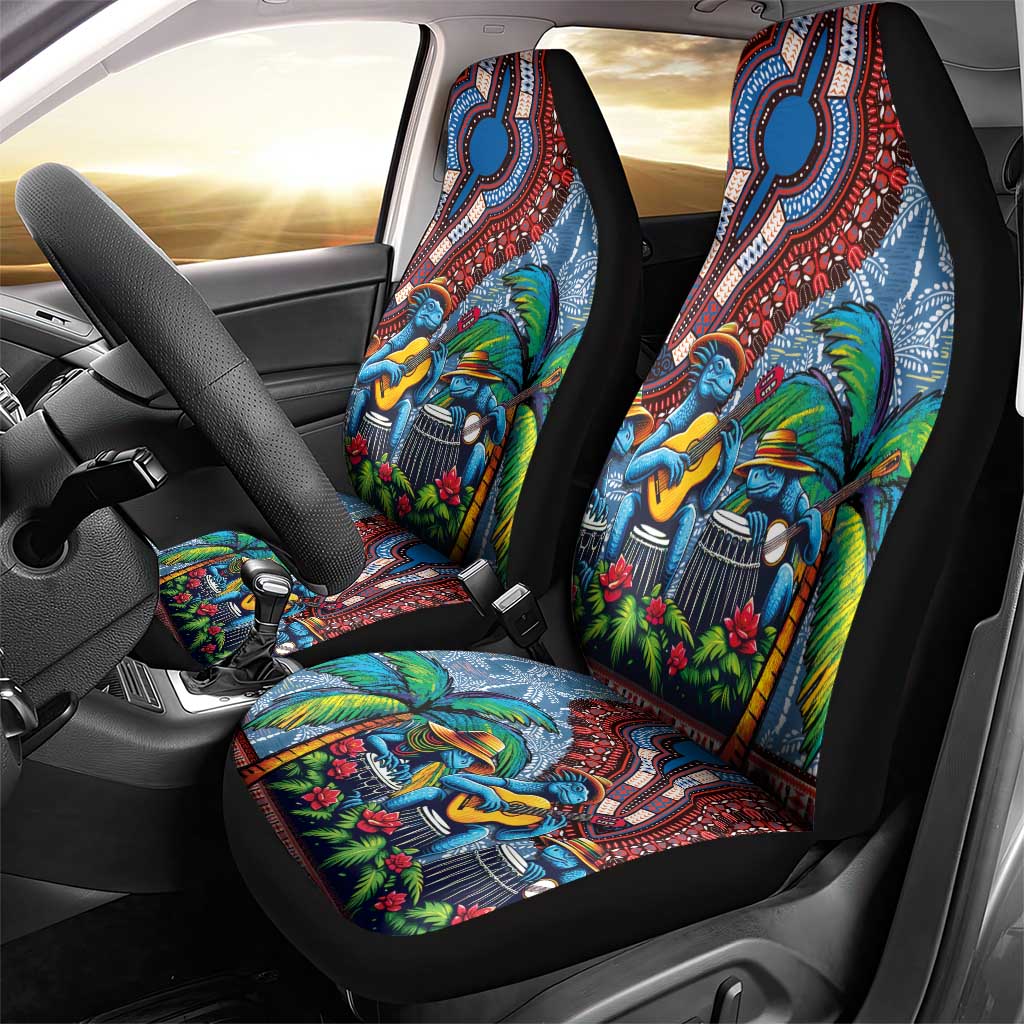 Afro-Caribbean Car Seat Cover African Dashiki Style with Caribbean Music with Blue Iguanas - Wonder Print Shop