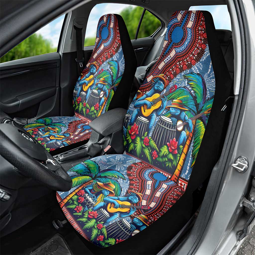 Afro-Caribbean Car Seat Cover African Dashiki Style with Caribbean Music with Blue Iguanas - Wonder Print Shop
