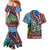 Afro-Caribbean Couples Matching Mermaid Dress and Hawaiian Shirt African Dashiki Style with Caribbean Music with Blue Iguanas - Wonder Print Shop