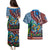Afro-Caribbean Couples Matching Puletasi and Hawaiian Shirt African Dashiki Style with Caribbean Music with Blue Iguanas - Wonder Print Shop