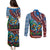 Afro-Caribbean Couples Matching Puletasi and Long Sleeve Button Shirt African Dashiki Style with Caribbean Music with Blue Iguanas - Wonder Print Shop