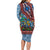 Afro-Caribbean Family Matching Long Sleeve Bodycon Dress and Hawaiian Shirt African Dashiki Style with Caribbean Music with Blue Iguanas - Wonder Print Shop