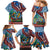 Afro-Caribbean Family Matching Mermaid Dress and Hawaiian Shirt African Dashiki Style with Caribbean Music with Blue Iguanas - Wonder Print Shop