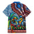 Afro-Caribbean Family Matching Mermaid Dress and Hawaiian Shirt African Dashiki Style with Caribbean Music with Blue Iguanas - Wonder Print Shop
