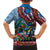 Afro-Caribbean Family Matching Off The Shoulder Long Sleeve Dress and Hawaiian Shirt African Dashiki Style with Caribbean Music with Blue Iguanas - Wonder Print Shop