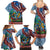 Afro-Caribbean Family Matching Summer Maxi Dress and Hawaiian Shirt African Dashiki Style with Caribbean Music with Blue Iguanas - Wonder Print Shop