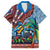 Afro-Caribbean Family Matching Summer Maxi Dress and Hawaiian Shirt African Dashiki Style with Caribbean Music with Blue Iguanas - Wonder Print Shop